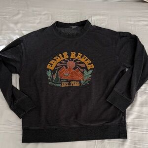 Eddie Bauer charcoal grey Graphic Crewneck Sweater